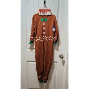 PJ's & Presents Christmas Gingerbread One-Piece Pajamas Holiday Boys 6/6X New!